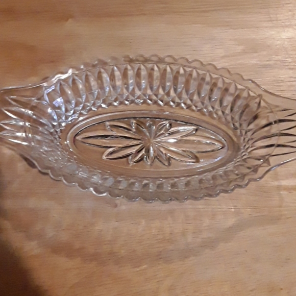 CUTGLASS  RELISH DISH Other - VINTAGE  RELISH  DISH